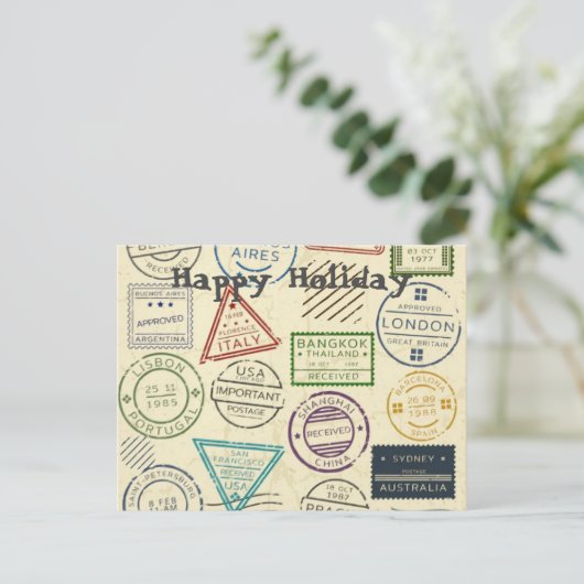 timbres de vacances de carte postale (Debout devant)