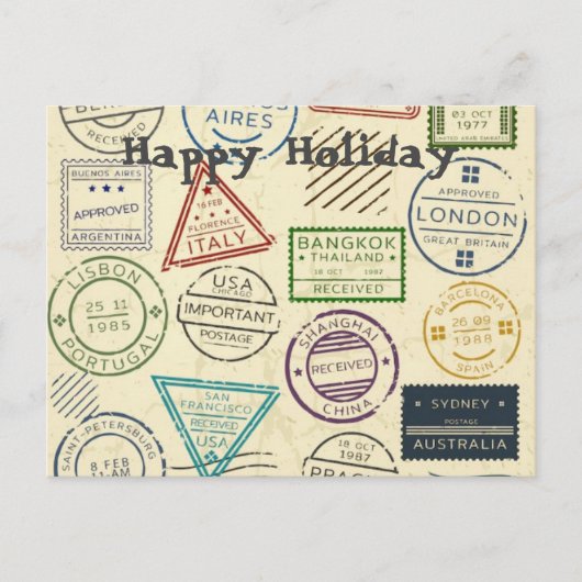 timbres de vacances de carte postale (Devant)
