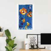 Timbres Fleurs Orange Impression Vintage (Bureau à domicile)