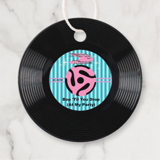 Time 45 van de partij Record Bedankjes Labels (Voorkant)