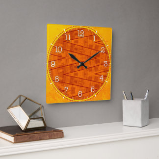 Time and illustrated art on your wall. vierkante klok