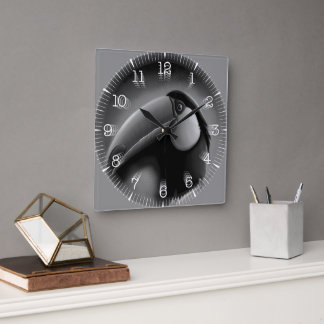 Time and illustrated art on your wall. vierkante klok