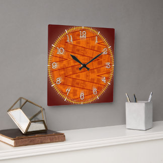 Time and illustrated art on your wall. vierkante klok