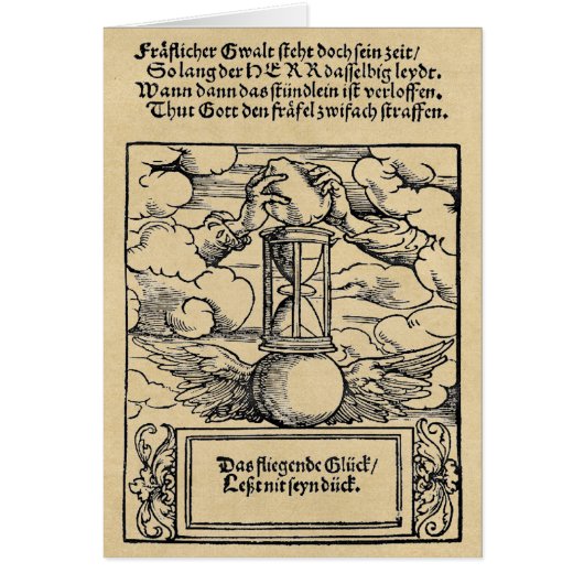 Time Attend Pour Aucune Carte De Voeux Sepia (Devant)