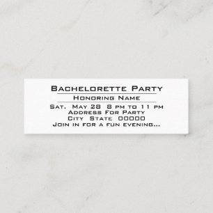 Time Bachelorette Bachelor Party Mini Visitekaartje