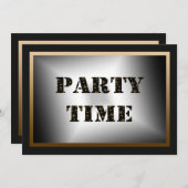 Time Black Gold Fleur de Lis Party Kaart (Voorkant / Achterkant)