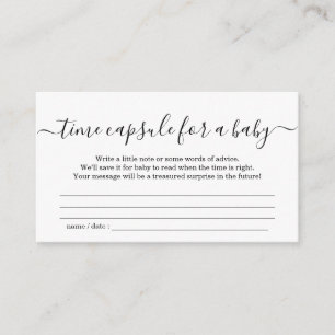 Time Capsule Baby shower Invitation Simple Informatiekaartje