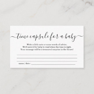 Time Capsule Baby shower Invitation Simple Informatiekaartje