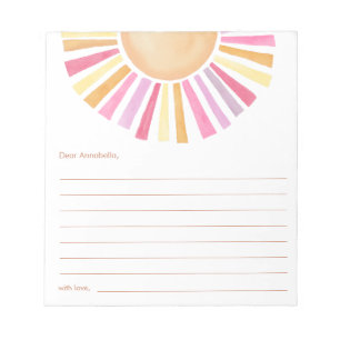 Time capsule Boho zonneschijn zon geel roze Notitieblok