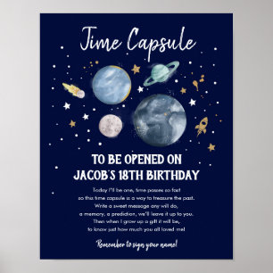 Time Capsule Buitspace Planets Boy Dag Poster