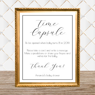 Time Capsule Minimalistisch Baby shower spel Poster