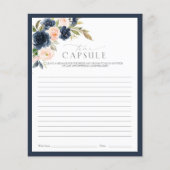 Time Capsule Navy Blue & Blush Floral Shower Game (Voorkant)