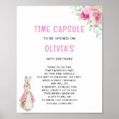 Time Capsule Peter konijn Roze Verjaardag Poster (Voorkant)