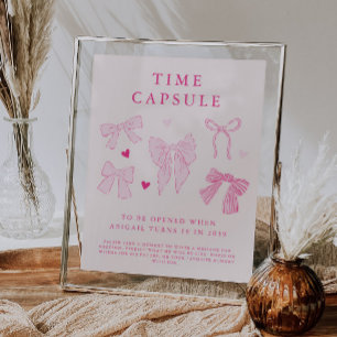 Time Capsule Sign Coquette Boog Verjaardagsfeest Poster