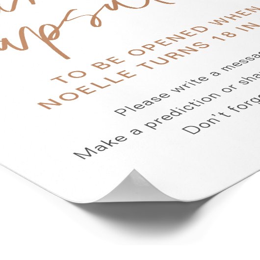 Time Capsule Twinkle Little Star Baby shower Sign Poster (Hoek)