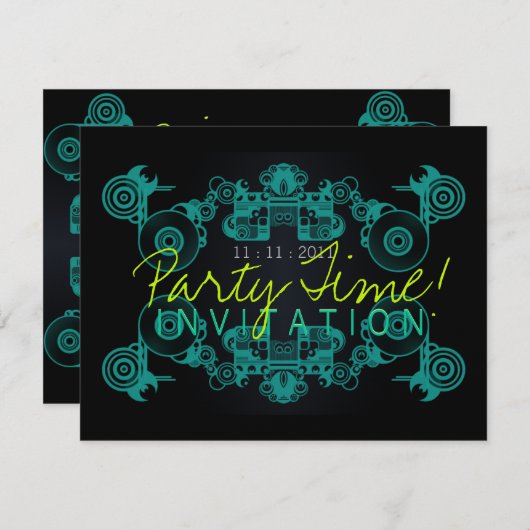 Time Dance sjabloon feestdag Kaart (Voorkant / Achterkant)