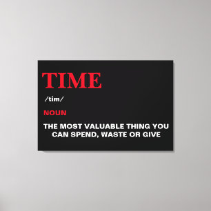 Time Definition Quote Motivatie modern cool Canvas Afdruk
