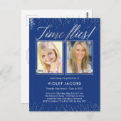 Time Flies Afstuderen kondiging Briefkaart (Voorkant / Achterkant)