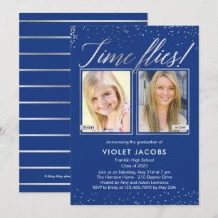 Time Flies EDITABLE COLOR Afstuderen Invision Kaart