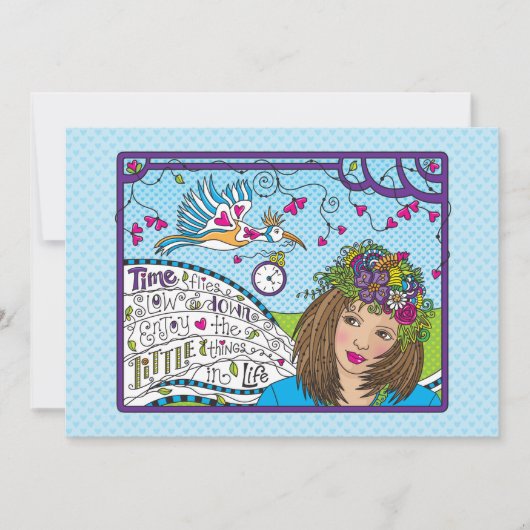 Time Flies_Flat-kaart 7 x 5 inch (Voorkant)