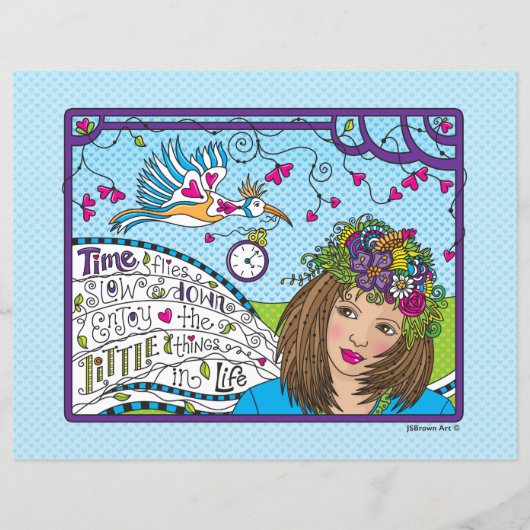 Time Flies_Flat Papierblad 11 x 8,5 inch (Voorkant)