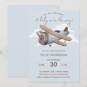 Time Flies Vliegtuig Baby shower Kaart