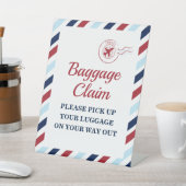 Time Flies Vliegtuig Verjaardagsbagage Claim Sign Reclamebord Met Voetstuk (Insitu)