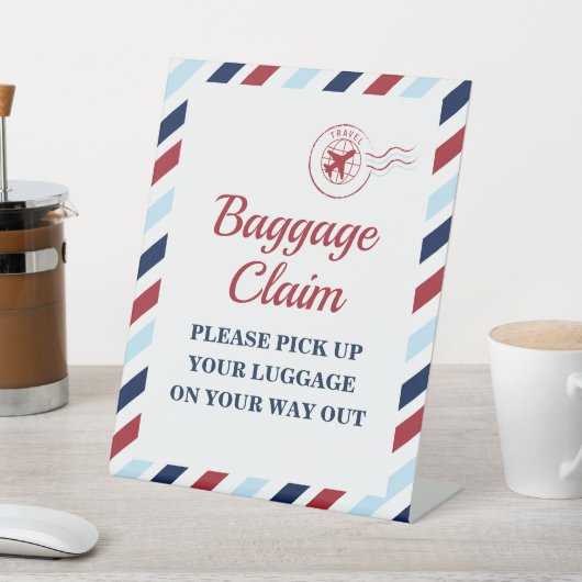 Time Flies Vliegtuig Verjaardagsbagage Claim Sign Reclamebord Met Voetstuk (Insitu)