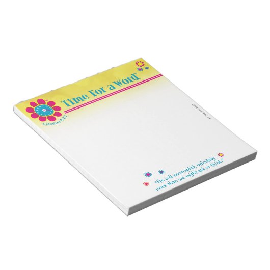 "Time for a Word", Éphésiens 3:20, Bloc-notes (Incliné)