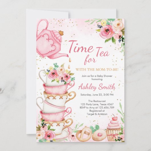 Time for Tea Birthday Party Invitation (Devant)