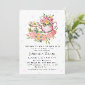 TIME FOR TEA WHIT THE Party Baby Shower Invitation (Debout devant)