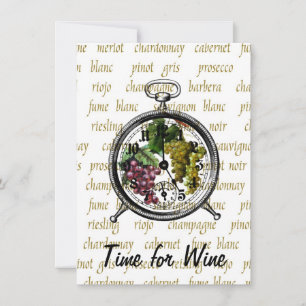 "Time for Wine" Druivenuitnodiging Kaart