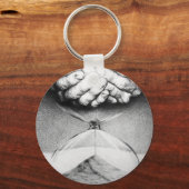Time Hourglass handen Potlood Tekening Surreal art Sleutelhanger (Voorkant)