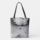 Time Hourglass handen Potlood Tekening Surreal art Tote Bag (Achterkant)