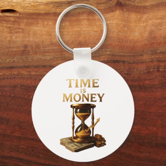 Time Is Money | Powerful Motivational Design Sleutelhanger (Achterkant)