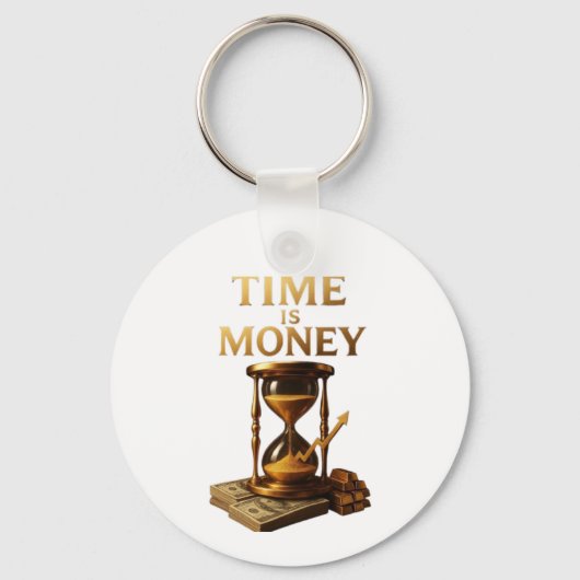 Time Is Money | Powerful Motivational Design Sleutelhanger (Achterkant)