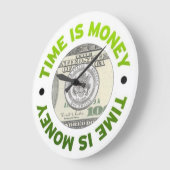 Time is Money Wall Clock Grote Klok (Hoek)