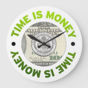 Time is Money Wall Clock Grote Klok
