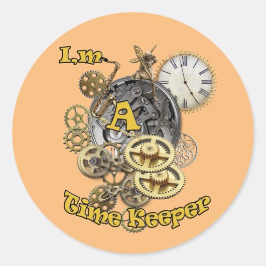 Time Keeper Ronde Sticker (Voorkant)
