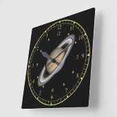 Time Machine ~ Beauful Planet Saturn ~ Vierkante Klok (Hoek)