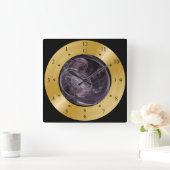 Time Machine Clock ~ Chaos Galaxy 02 ~ Time Warp ~ Vierkante Klok (Huis)