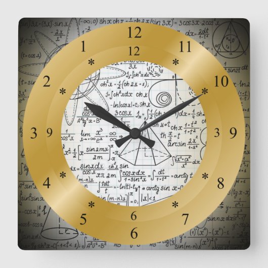 Time Machine Clock~Fantasy Clock~Unique Vierkante Klok (Voorkant)