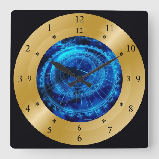 Time Machine Clock ~ Runward Forward & Backward ~ Vierkante Klok (Voorkant)