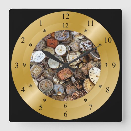 Time Machine Clock ~ Space/Time Continuum ~ Vierkante Klok (Voorkant)