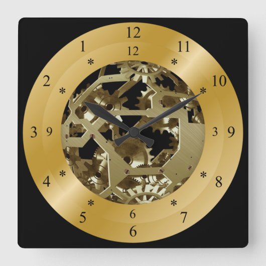 Time Machine Clock ~ Space/Time Continuum ~ Vierkante Klok (Voorkant)