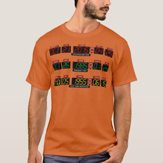 Time Machine Dashboard grappig T-shirt (Voorkant)