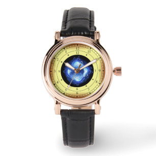 Time Machine ~ Ggloing Blue Wave Time Portal ~ Horloge
