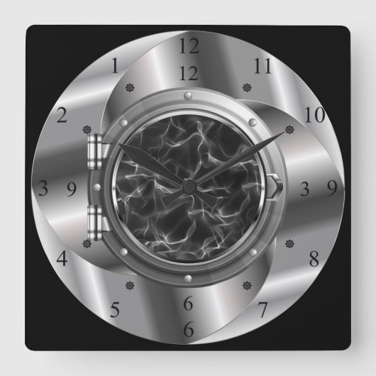 Time Machine Portal ~XZZ 01~Time/Space/Continuum ~ Vierkante Klok (Voorkant)