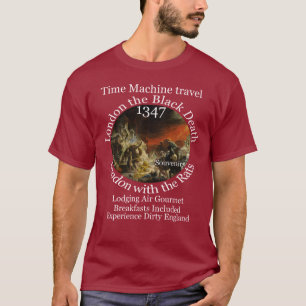 TIME MACHINE REIZEN LONDEN 1347 ZWARTE PEST T-SHIRT