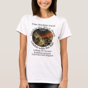 TIME MACHINE REIZEN LONDEN 1347 ZWARTE PEST T-SHIRT